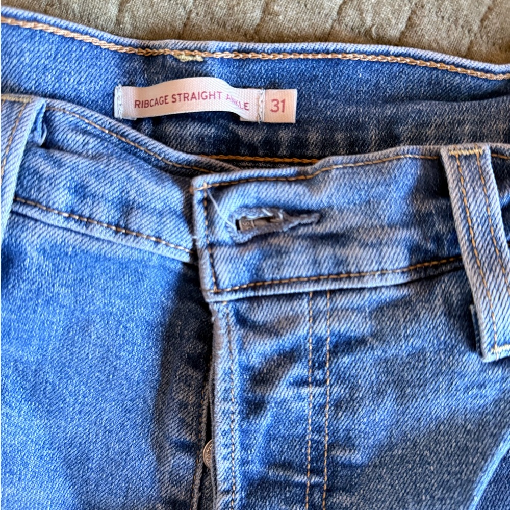 Levi’s Ribcage Straight Cut-offs - Picture 2 of 3